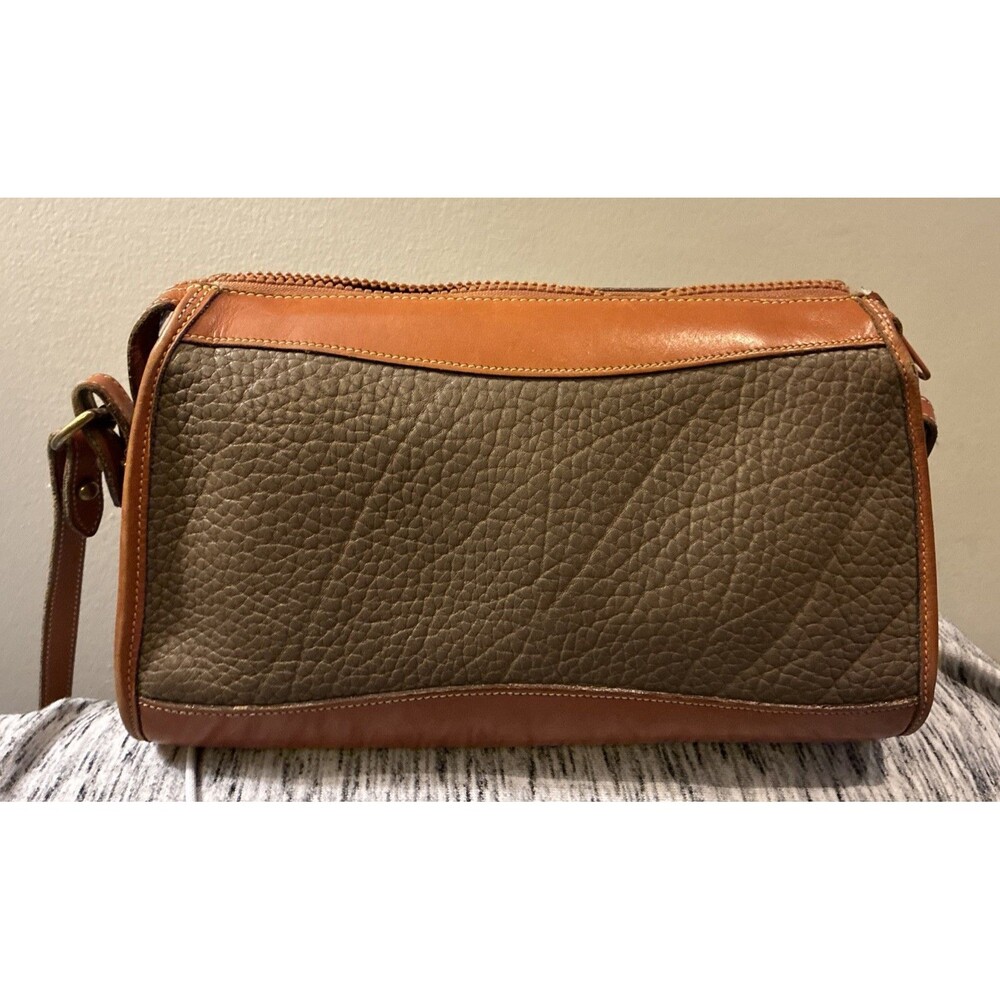 Vintage Dooney Bourke USA Pebbled Leather Crossbody Bag Purse All Weather Taupe - Picture 16 of 16